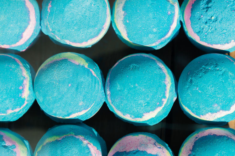 Full frame shot of blue soap