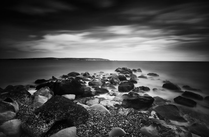 Black & white spit of rocks