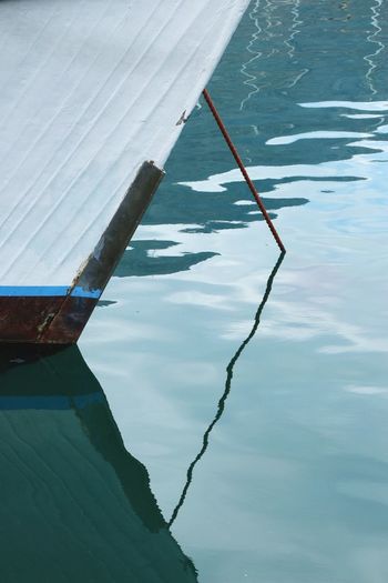 Cropped boat in lake