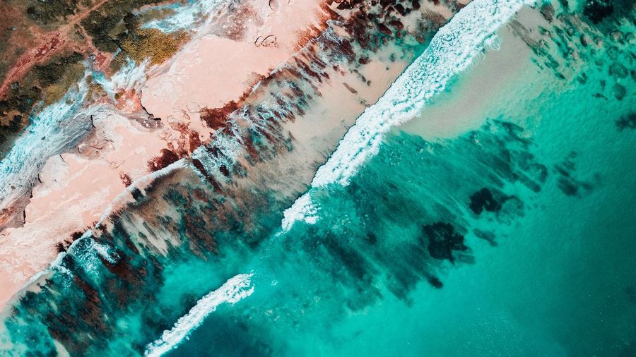High angle view of beach