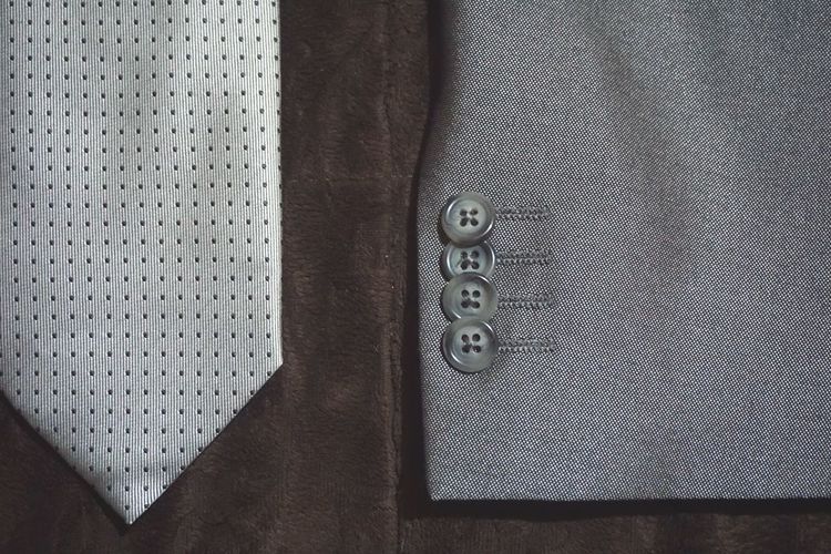 Close-up of suit and necktie