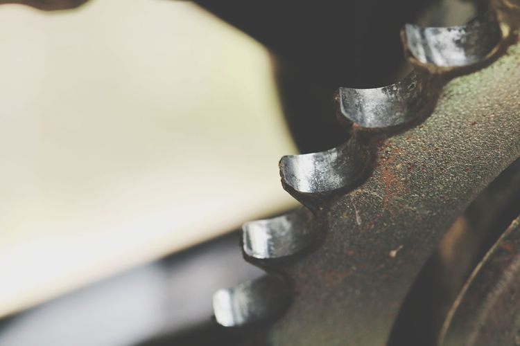 Close-up of old machine part