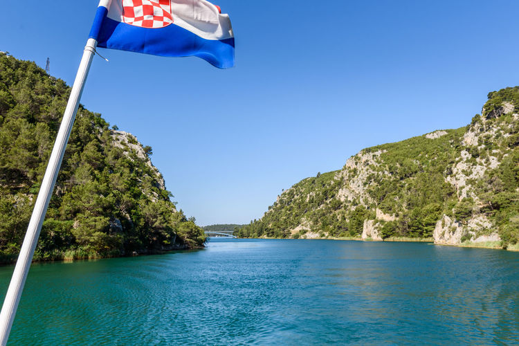 Croatian flag by river