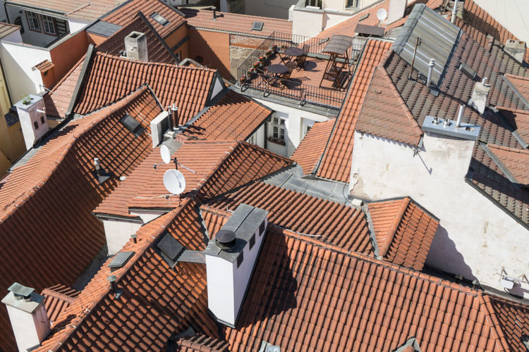 The roofs in the old town in prague