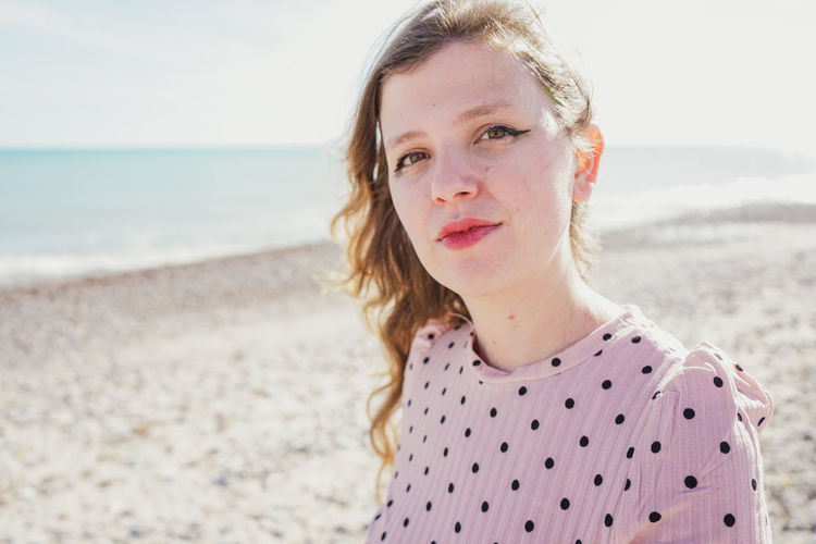 Portrait of woman on beach