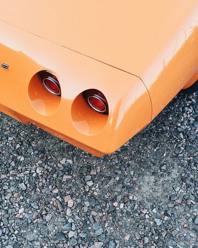 Close-up of orange car