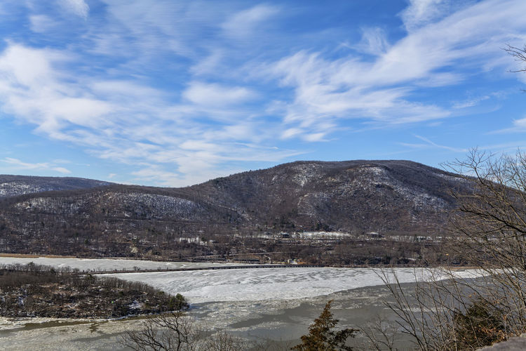 Bear mountain, ny at winter time. scenic overlook of bear mountain and hudson valley. 