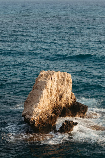 Rock formation in the middle of the sea