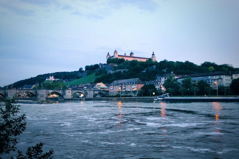 View of river with buildings in background