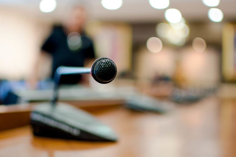 Close-up of microphone