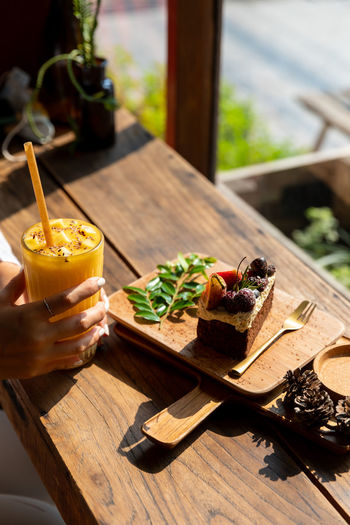 Close-up of food on table
