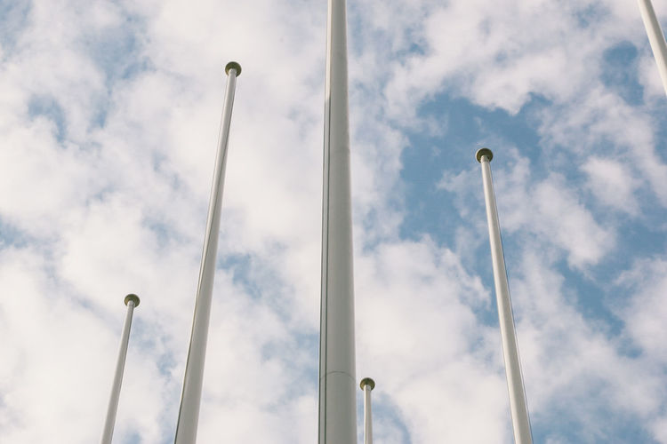 Low angle view of street light against sky