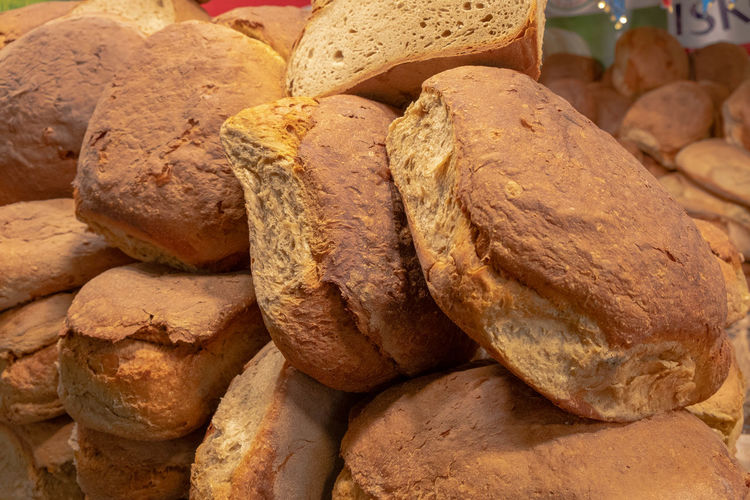Close-up of bread for sale in market