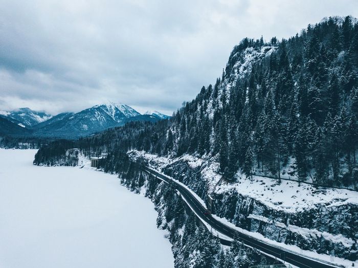 Snow covered mountain against sky