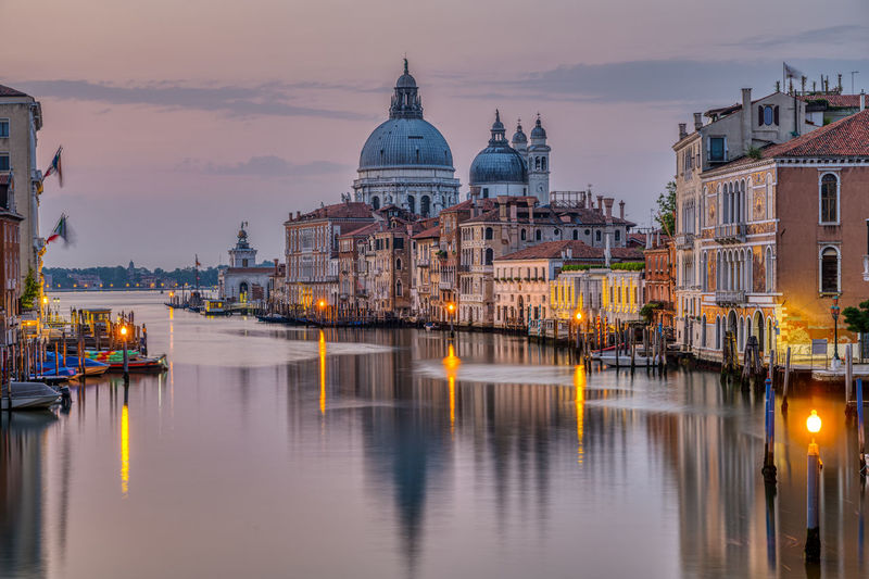 The grand canal and the basilica di santa maria della salute in venice early in the morning