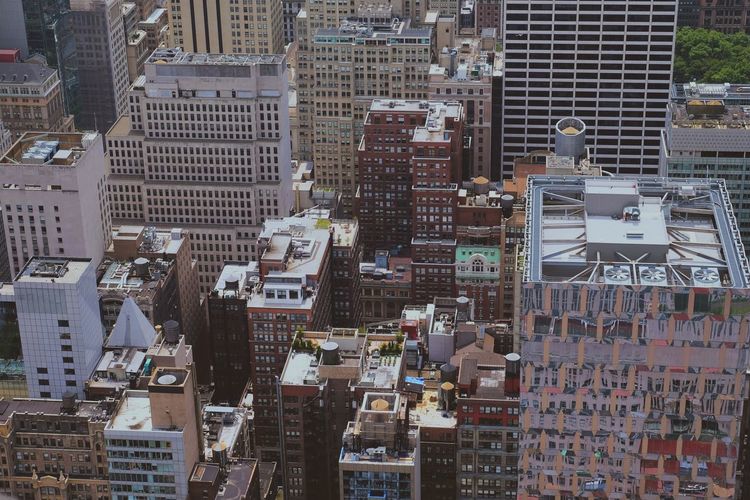 Aerial view of buildings in city