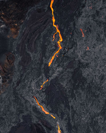 High angle view of lava