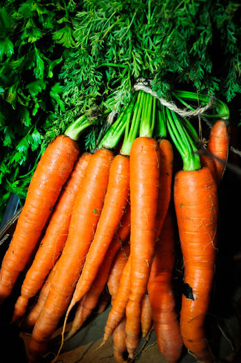 Directly above shot of fresh carrots