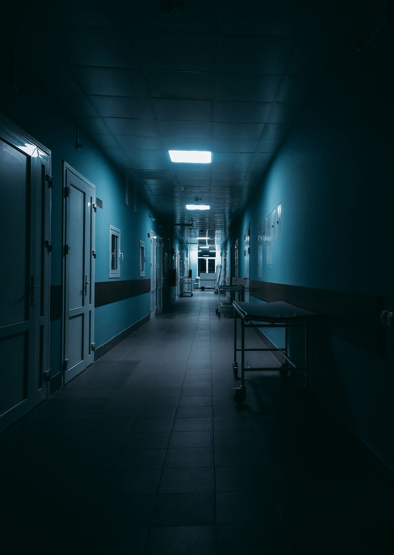 dark hospital hallway