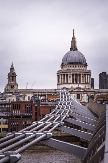 View of saint paul cathedral during a cloudy day, london, united kingdom