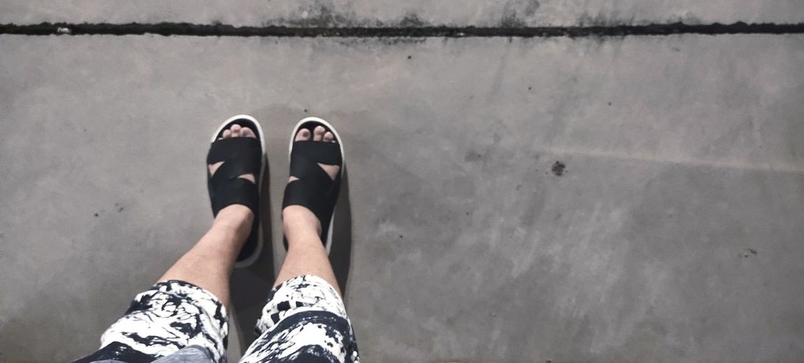 Standing on tiled floor
