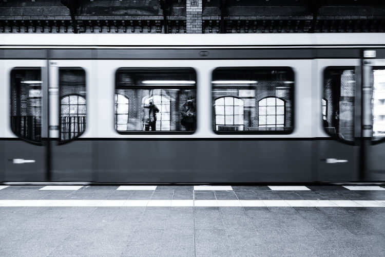 Train at railroad station platform