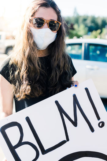 Peaceful demonstration in rural small town, california blm protest