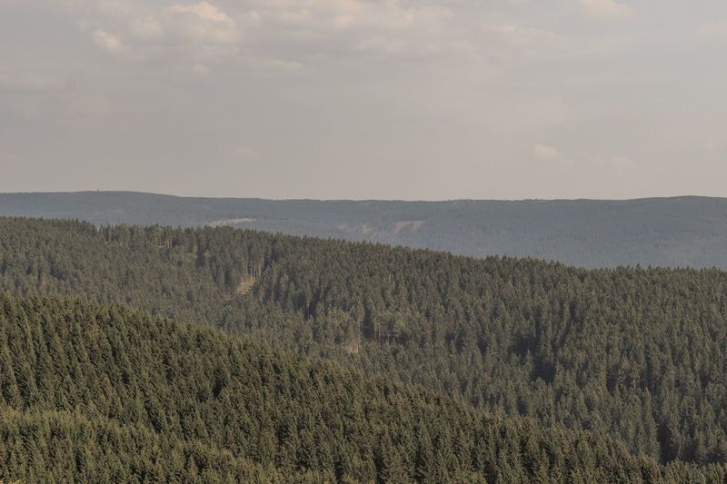 Scenic view of land against sky