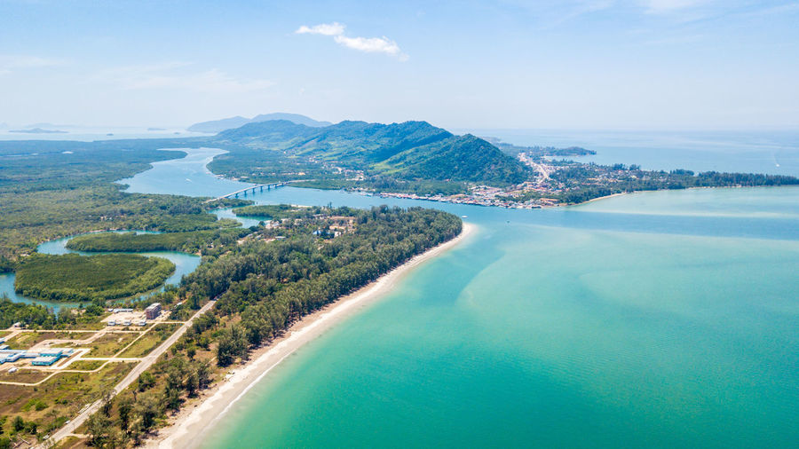 An aerial view of lanta noi island and lanta isaland 