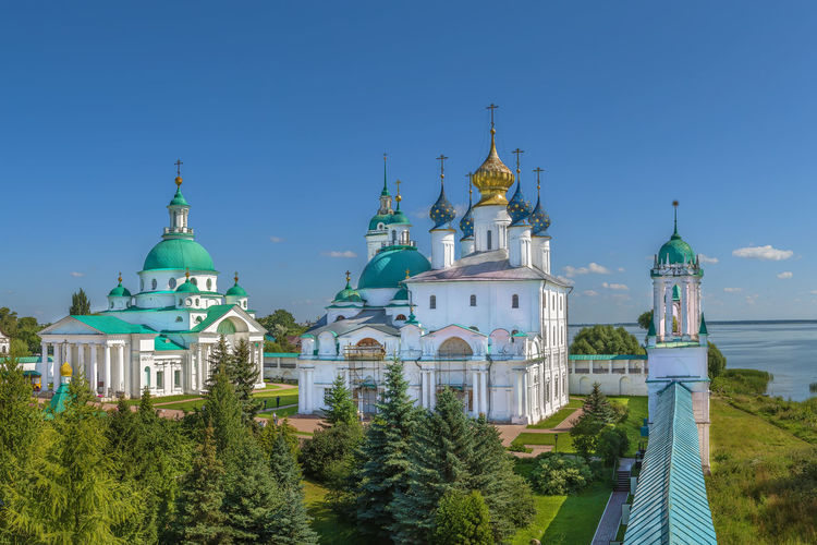 View of spaso-yakovlevsky monastery from wall, rostov, russia
