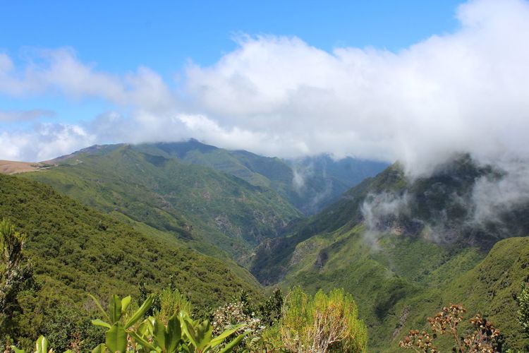 Scenic view of mountains against sky