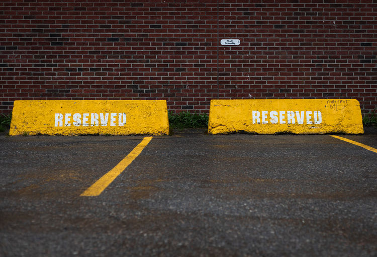 Reserved parking spaces