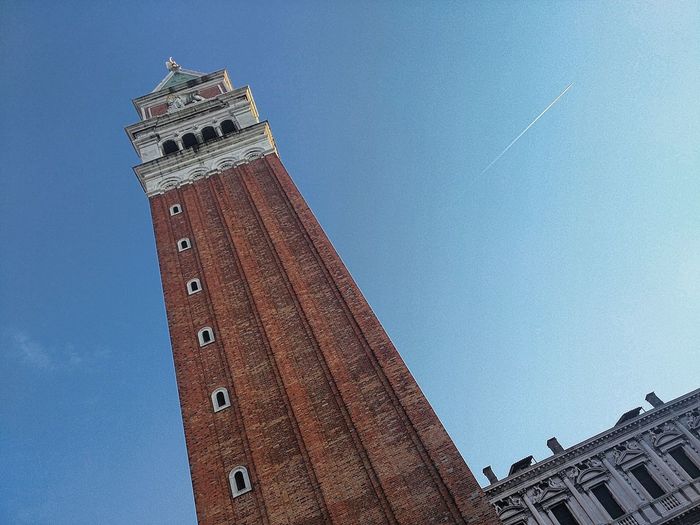 Low angle view of tower against clear sky