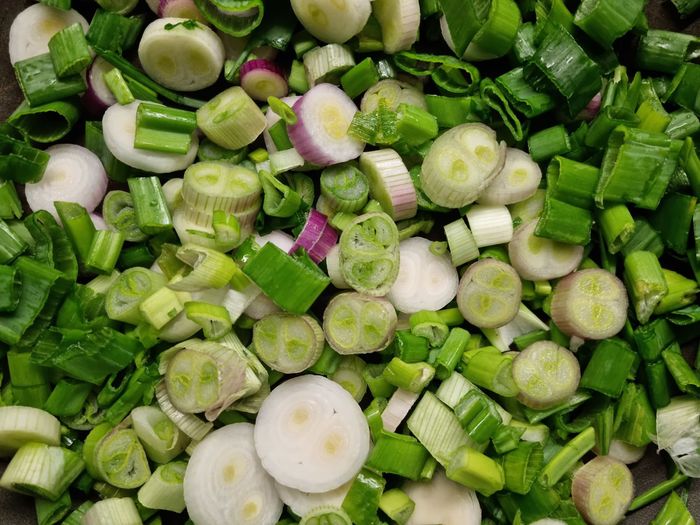 Full frame shot of chopped vegetables for sale
