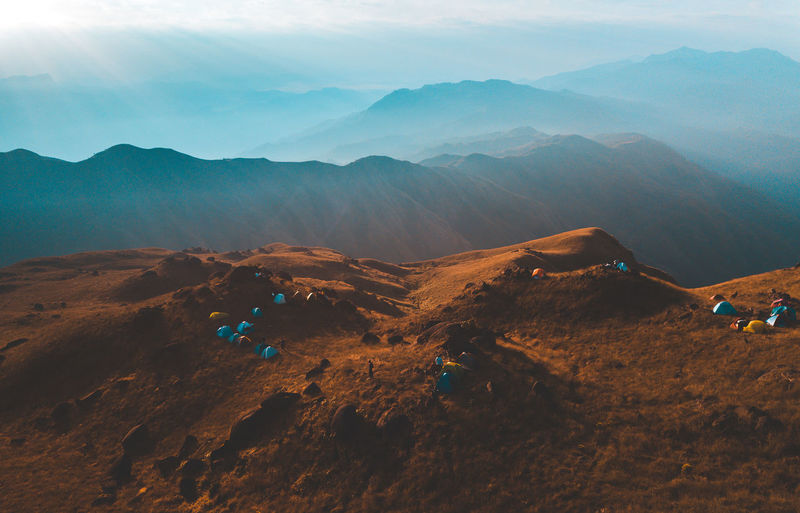 Scenic view of mountains against sky
