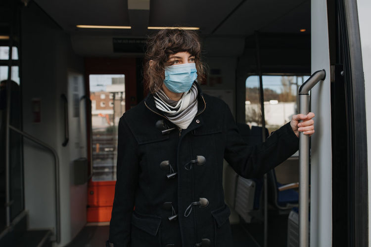Man standing at train