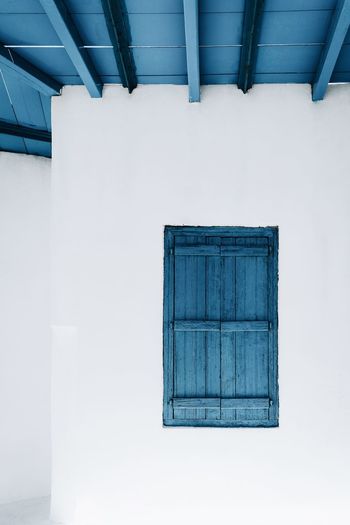 Closed blue window 