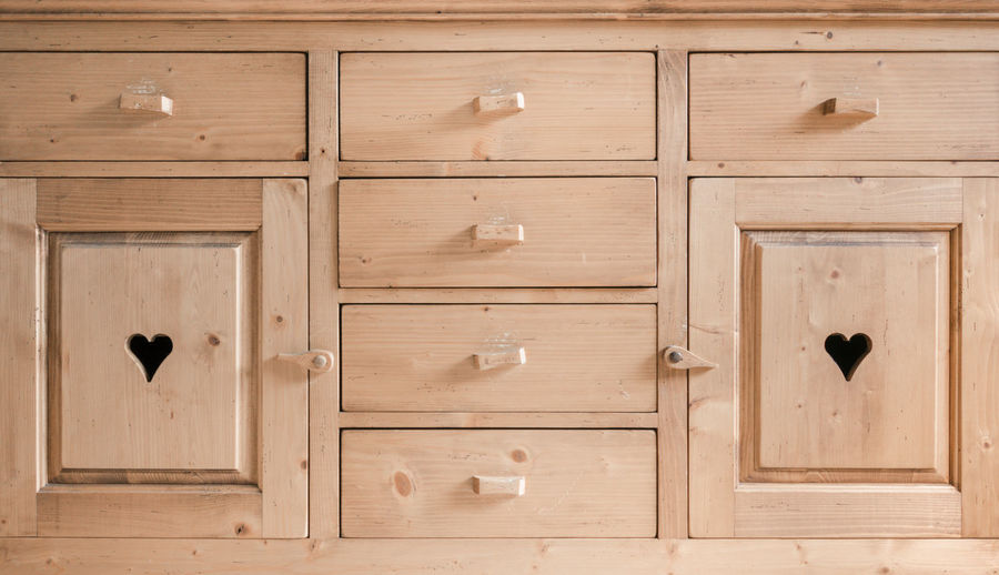 Full frame shot of wooden drawer