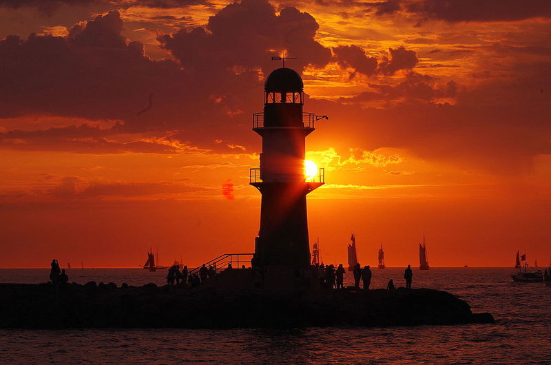 Lighthouse against sunset