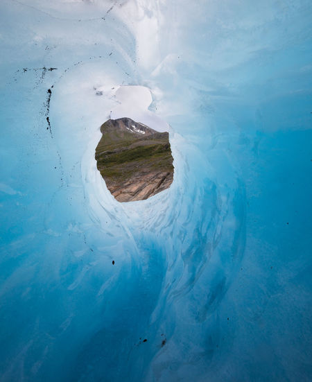 View of field seen through glacier