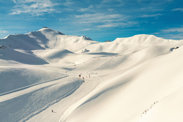 Scenic view of snow covered mountain